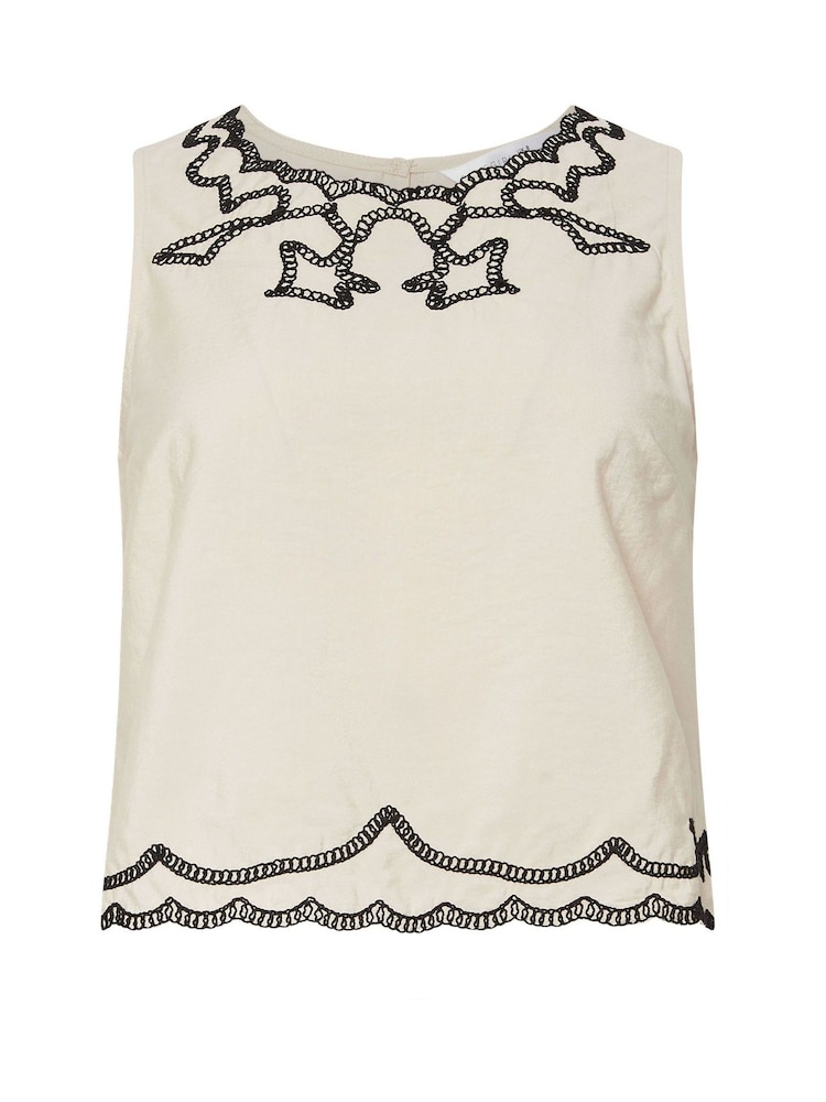 PixieGirl Petite Natural Embroidered Sleeveless Top - Image 5 of 5