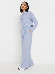 PixieGirl Petite Blue Stripe Short Shirt - Image 2 of 4