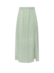 PixieGirl Petite Green Floral A Line Split Maxi Skirt - Image 6 of 6