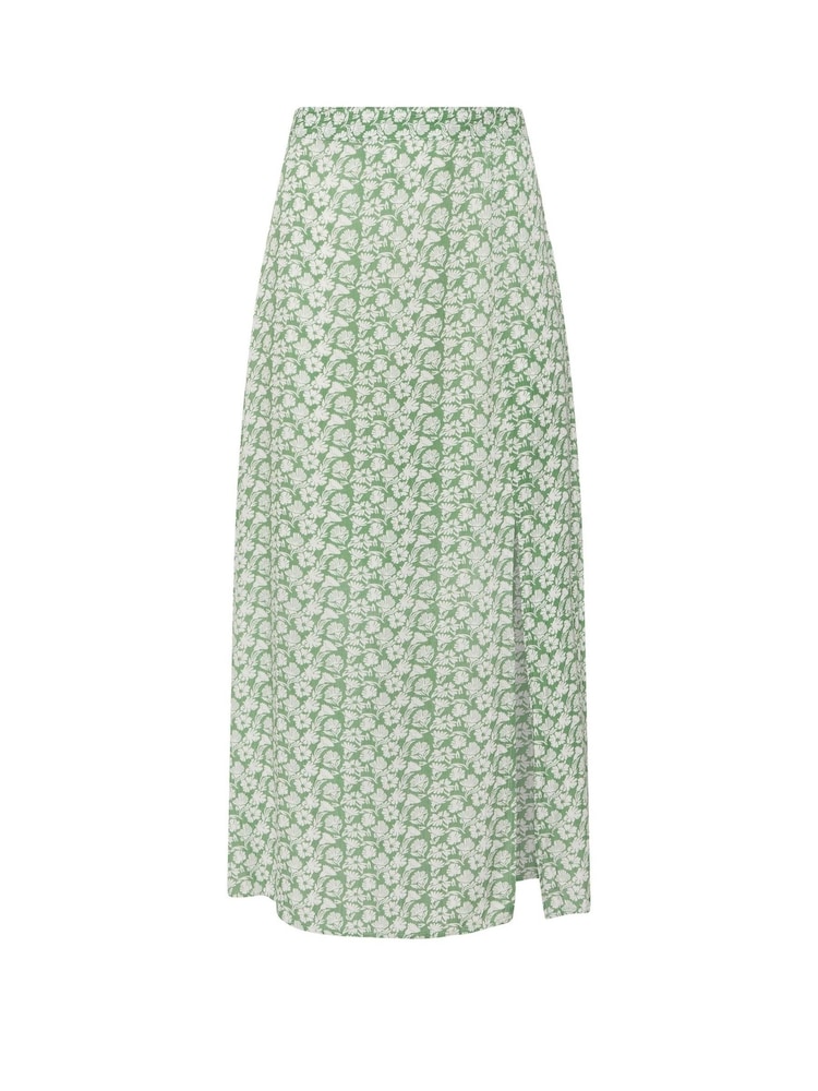 PixieGirl Petite Green Floral A Line Split Maxi Skirt - Image 6 of 6