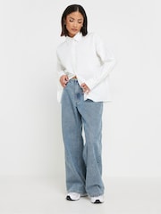 PixieGirl Petite White Tie Back Long Sleeve 100% Cotton Shirt - Image 3 of 6