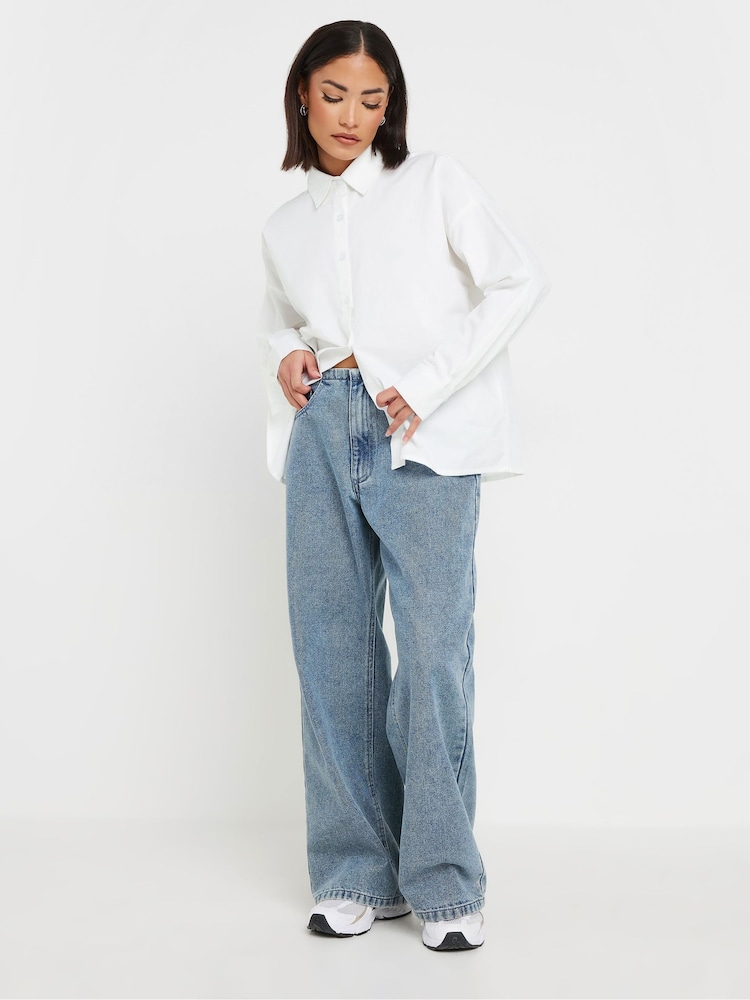PixieGirl Petite White Tie Back Long Sleeve 100% Cotton Shirt - Image 3 of 6