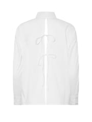 PixieGirl Petite White Tie Back Long Sleeve 100% Cotton Shirt - Image 6 of 6