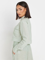 PixieGirl Petite Green Stripe Short Shirt - Image 3 of 4