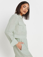 PixieGirl Petite Green Stripe Short Shirt - Image 4 of 4