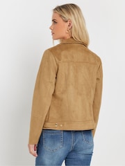 M&Co Natural Petite Suede Biker Jacket - Image 3 of 5