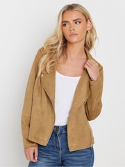 M&Co Natural Petite Suede Biker Jacket - Image 4 of 5