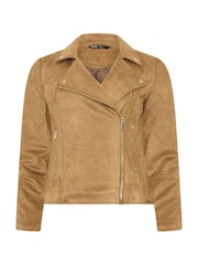 M&Co Natural Petite Suede Biker Jacket - Image 5 of 5