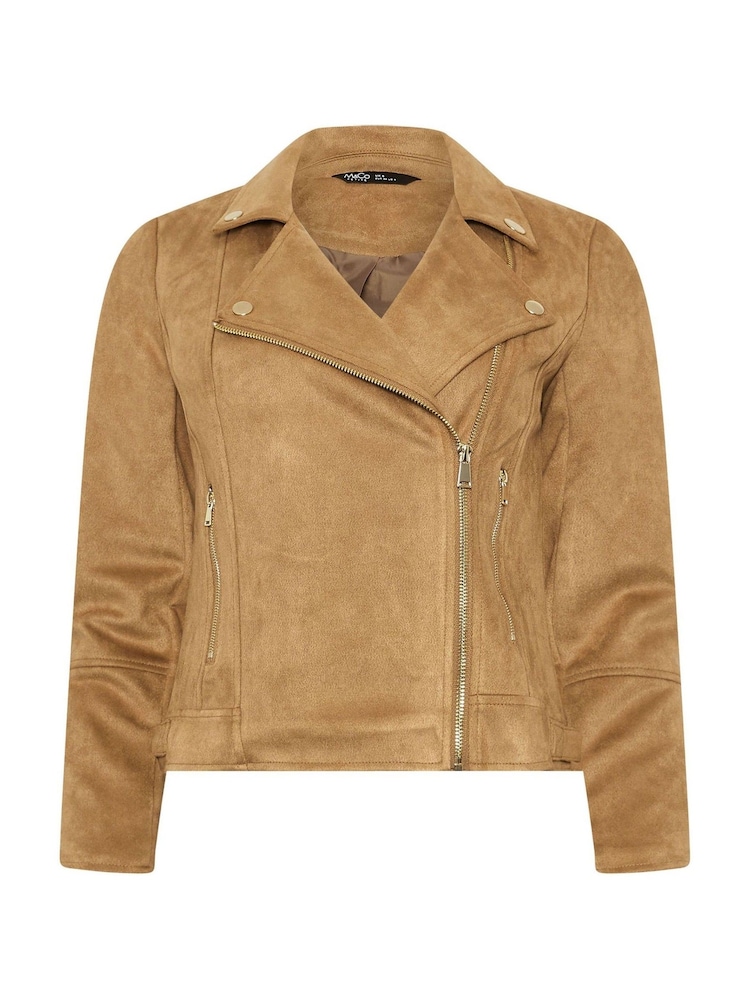 M&Co Natural Petite Suede Biker Jacket - Image 5 of 5