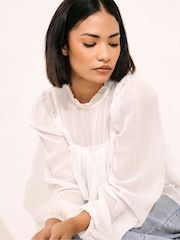 PixieGirl Petite Natural Chiffon Frill Blouses - Image 4 of 5