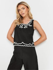 PixieGirl Petite Black Embroidered Sleeveless Top - Image 1 of 5