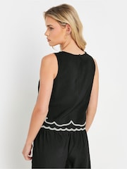 PixieGirl Petite Black Embroidered Sleeveless Top - Image 3 of 5