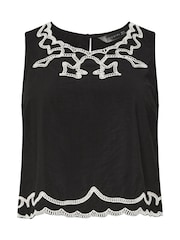 PixieGirl Petite Black Embroidered Sleeveless Top - Image 5 of 5