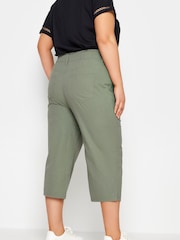 Yours Curve Grey Cool 100% Cotton Cropped Trousers - Image 2 of 5