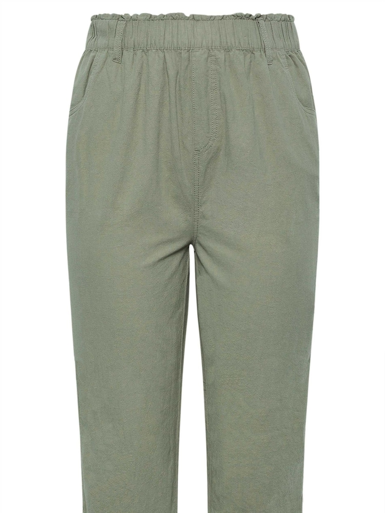 Yours Curve Grey Cool 100% Cotton Cropped Trousers - Image 5 of 5