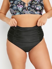 Yours Curve Black Super High Waisted Tummy Control Bikini Briefs - Image 1 of 6
