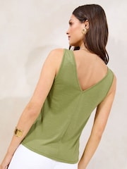 Lipsy Khaki Green Crochet Detail Vest - Image 4 of 4