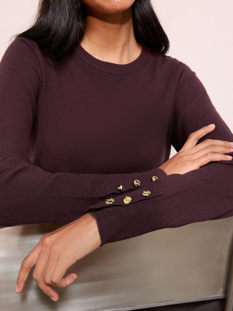Friends Like These Burgundy Red Long Sleeve Crew Neck Jumper - Image 2 of 4