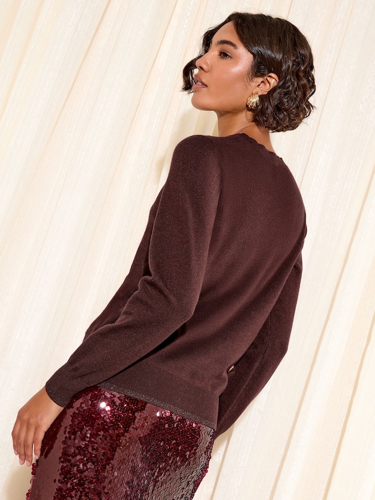 Friends Like These Burgundy Fizztive Christmas Jumper - Image 4 of 4 Friends Like These Burgundy Fizztive Christmas Jumper - Image 4 of 4