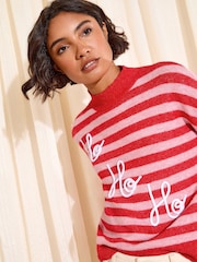 Friends Like These Red Ho Ho Ho Christmas Jumper - Image 2 of 4