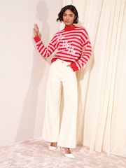 Friends Like These Red Ho Ho Ho Christmas Jumper - Image 3 of 4