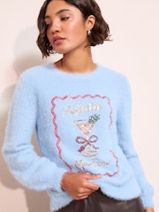 Friends Like These Blue Christmas Jumper - Image 1 of 4