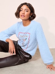 Friends Like These Blue Christmas Jumper - Image 2 of 4