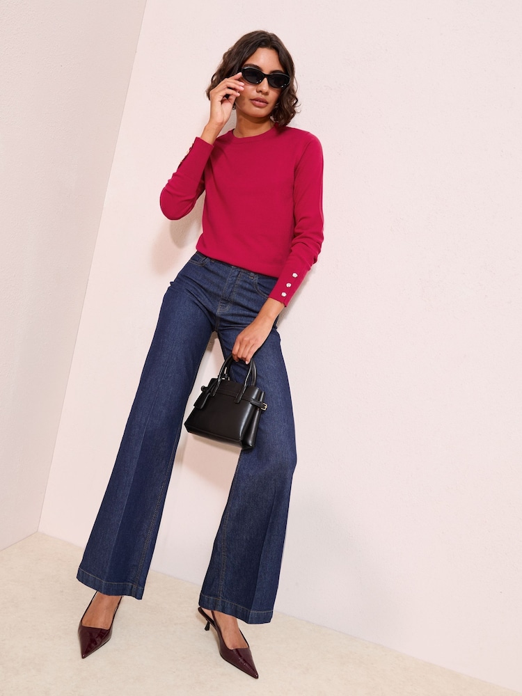 Friends Like These Pink Long Sleeve Crew Neck Jumper - Image 2 of 4 Friends Like These Pink Long Sleeve Crew Neck Jumper - Image 2 of 4