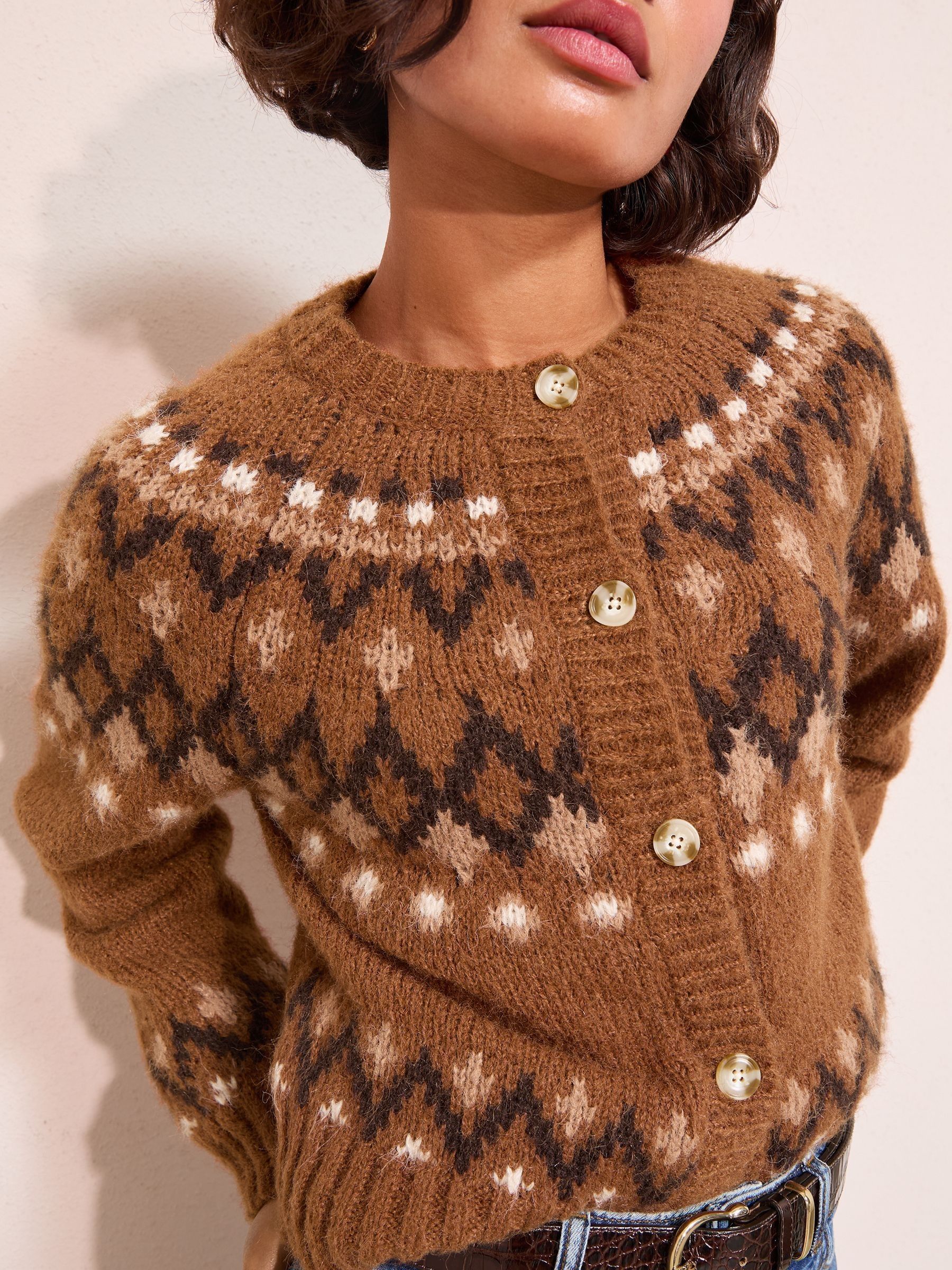 Buy Friends Like These Neutral Fairisle Cardigan from Next USA