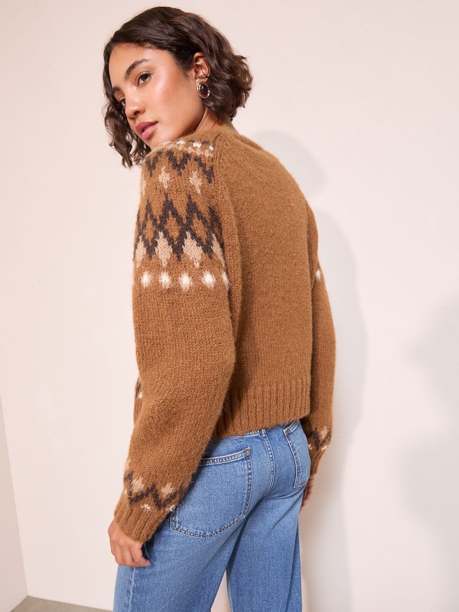 Buy Friends Like These Neutral Fairisle Cardigan from Next USA