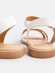 Yours Curve White Extra Wide Fit Cross Over Sandals - Image 4 of 5