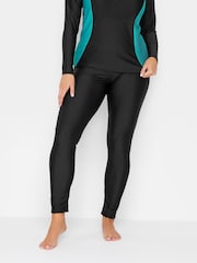 Yours Curve Black Long Swim Leggings - Image 1 of 3