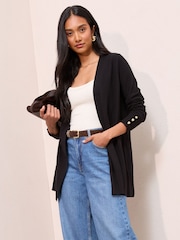 Friends Like These Black Longline Cardigan - Image 1 of 4