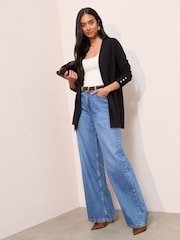 Friends Like These Black Longline Cardigan - Image 3 of 4