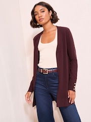 Friends Like These Burgundy Red Longline Cardigan - Image 1 of 5