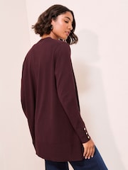 Friends Like These Burgundy Red Longline Cardigan - Image 2 of 5