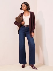 Friends Like These Burgundy Red Longline Cardigan - Image 4 of 5