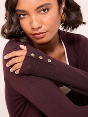 Friends Like These Burgundy Red Longline Cardigan - Image 5 of 5