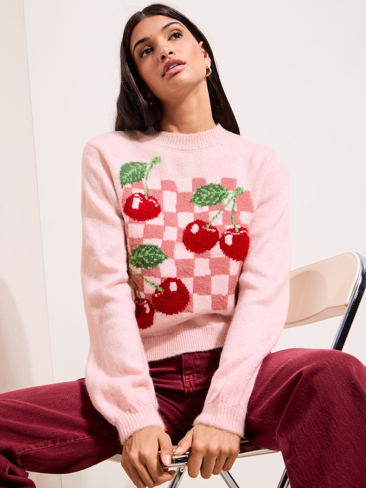 Friends Like These Cherry Checkerboard Graphic Jumper - Image 1 of 4