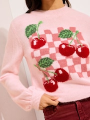 Friends Like These Cherry Checkerboard Graphic Jumper - Image 3 of 4