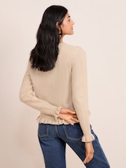 Friends Like These Neutral Ruffle Detail Cardigan - Image 4 of 4