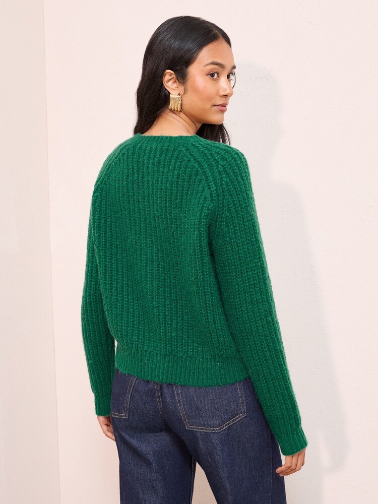 Castanho - Cardigan Friends Like These Crew gola redonda e Cardigan - Imagem 4 de 4