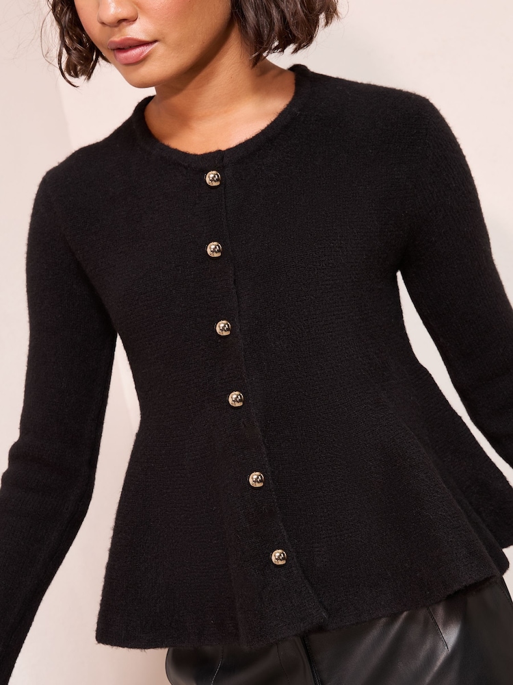 Friends Like These Black Peplum Cardigan - Image 2 of 5