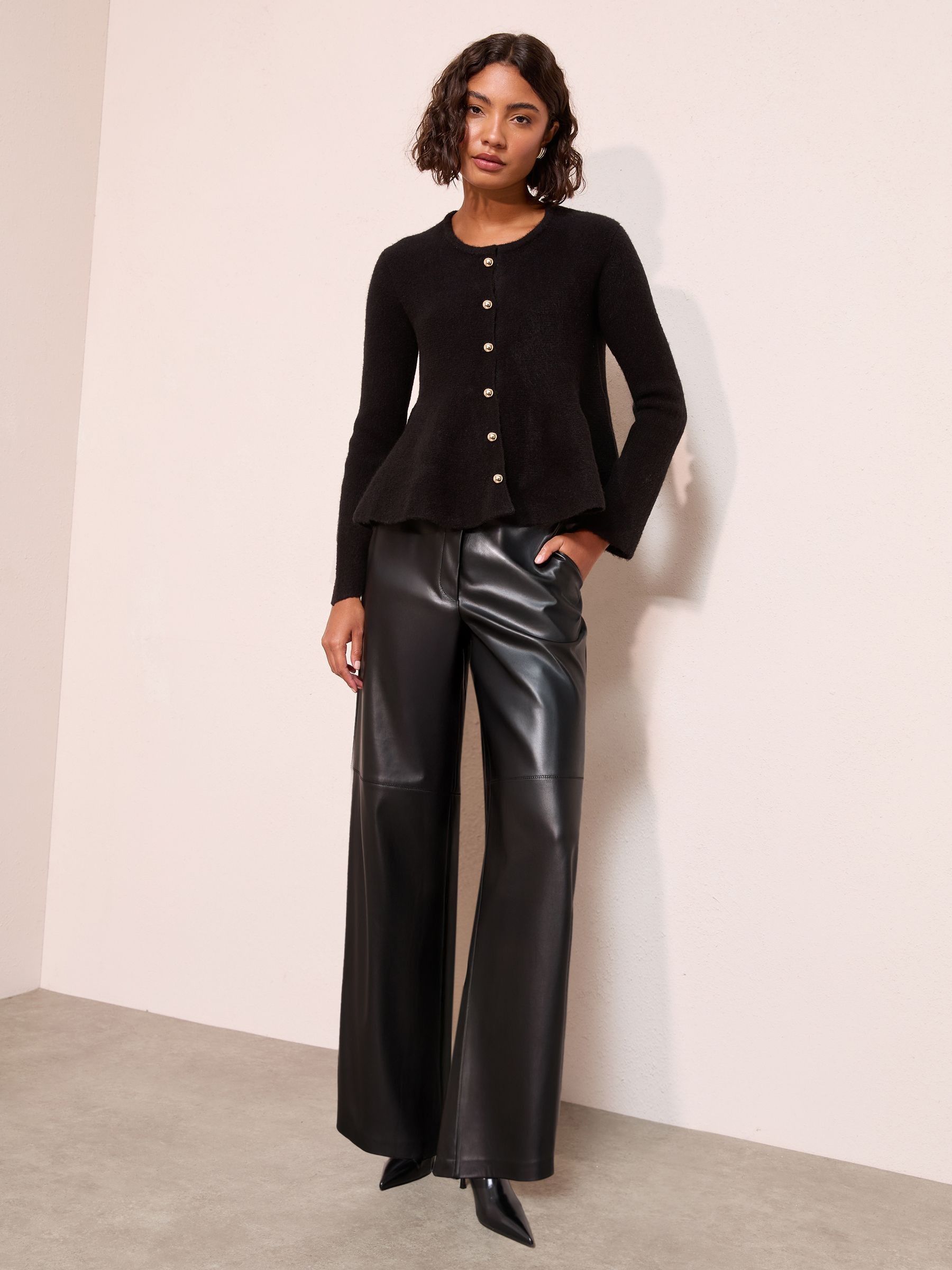 Buy Friends Like These Black Peplum Cardigan from Next USA