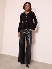 Friends Like These Black Peplum Cardigan - Image 3 of 5