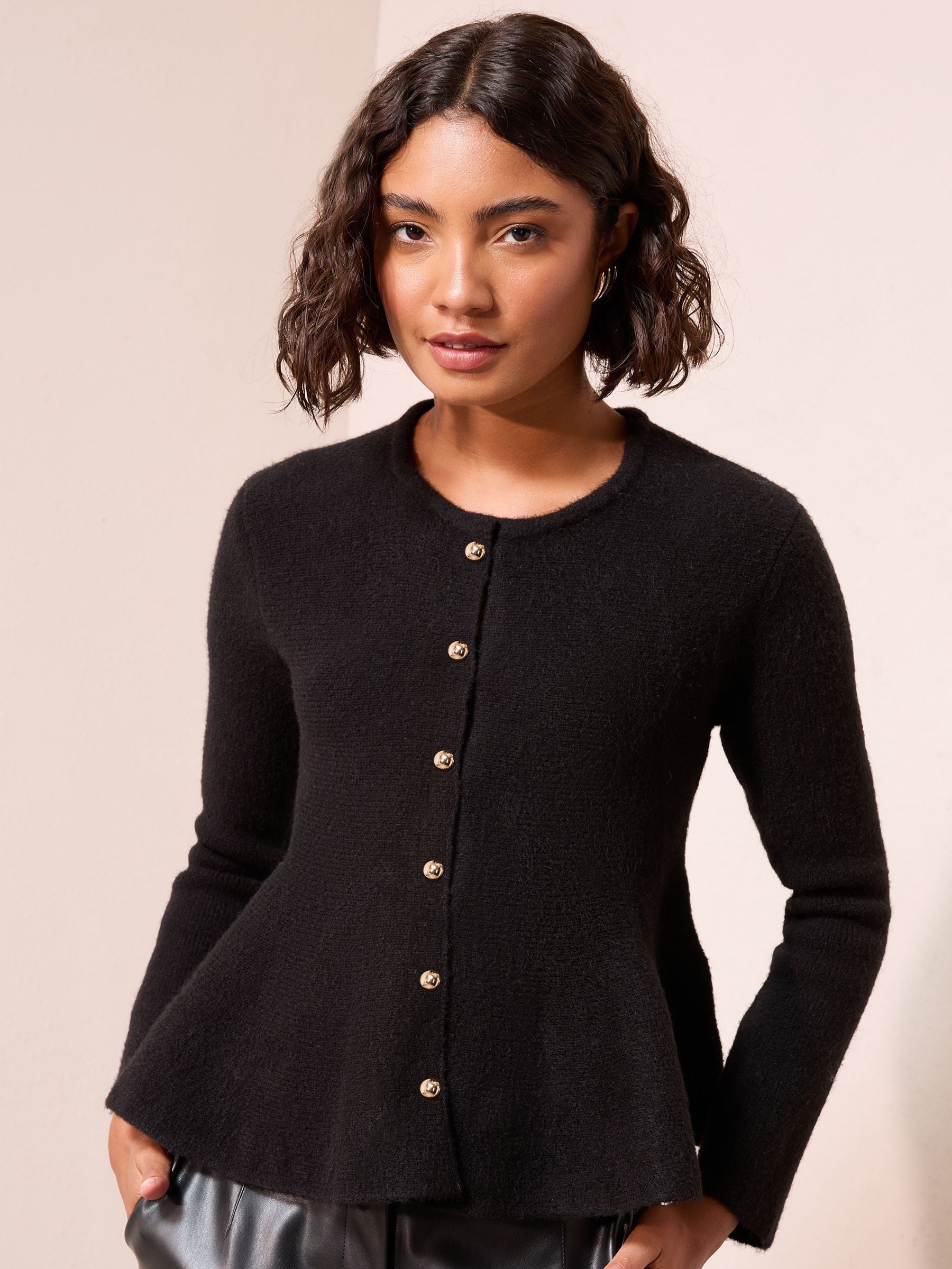 Buy Friends Like These Black Peplum Cardigan from Next USA