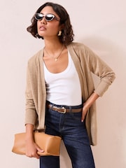 Friends Like These Brown Longline Cardigan - Image 1 of 5