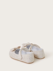 Monsoon Gold Baby Jacquard Bow Walkers Shoes - Image 3 of 3