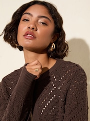 Friends Like These Brown Bobble Stitch Cardigan - Image 2 of 4