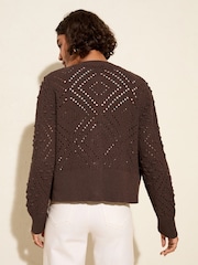 Friends Like These Brown Bobble Stitch Cardigan - Image 4 of 4
